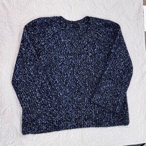 Talbots Navy & Light Blue Cable Knit Sweater Size XL